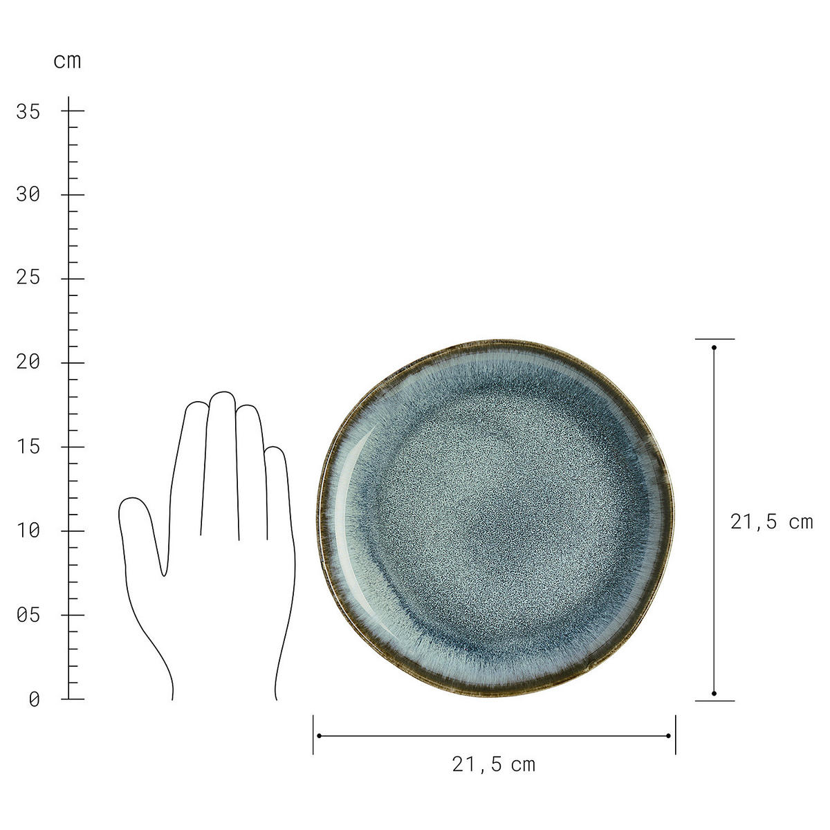 GESCHIRRSET 16-tlg. Hilda 4 Personen - Blau, Keramik (27/3/27cm) - Butlers