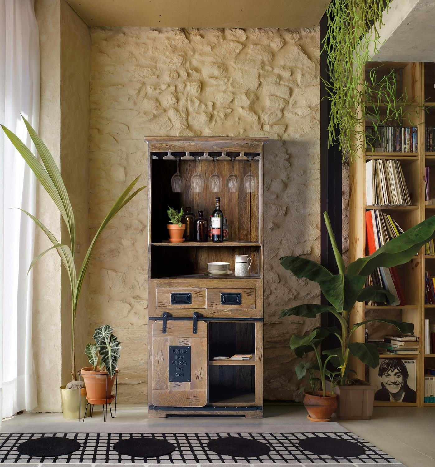 BÜCHERREGAL aus Akazie mit Metalldetails - Braun, Holz (75/170/38cm) - Giner y Colomer