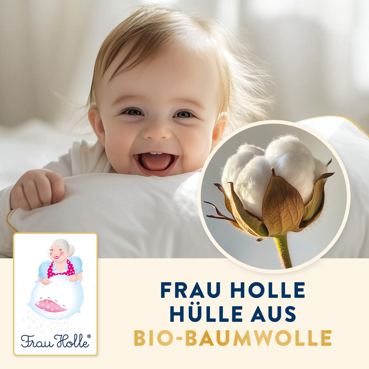 MATRATZENAUFLAGE BABY Baumwolle leicht - Weiß, Naturmaterialien (60/120cm) - Frau Holle