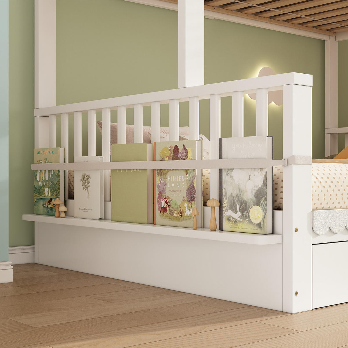 ETAGENBETT 90/200 cm & 140/200 cm in Weiß mit Schubladen und Zeitschriftenständer - Weiß, Holz/Holzwerkstoff (140/200cm) - CHICFURN