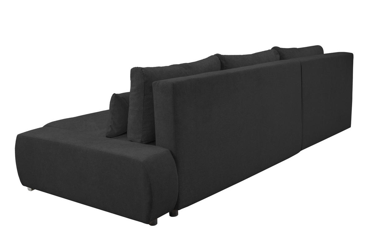 ECKSOFA Bloom mit Bettkasten und Schlaffunktion L-Form - Dunkelgrau, Textil (267/185cm)