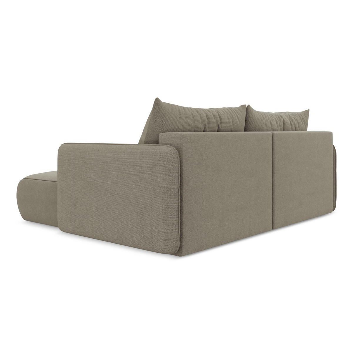 ECKSOFA mit Schlaffunktion Strukturstoff Stoff Beige - Beige/Schwarz, Kunststoff/Textil (207/148cm) - LaMiaSofa