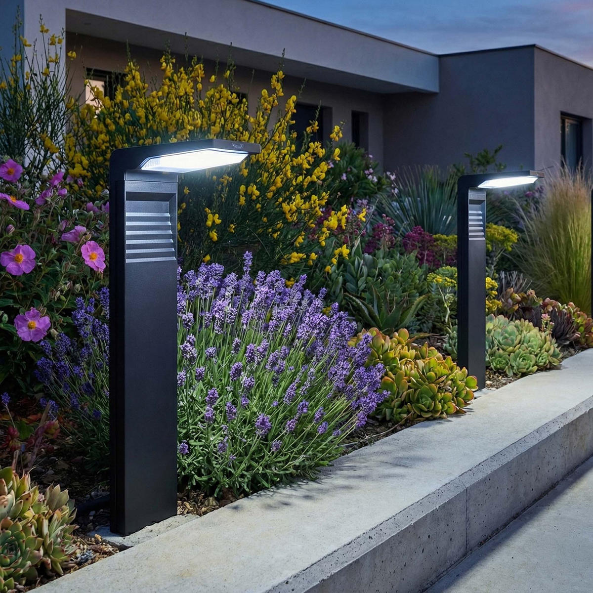 SET mit 2 Solarpollern OSTRY schwarz - Schwarz, Kunststoff (16/9/41cm) - Lumisky