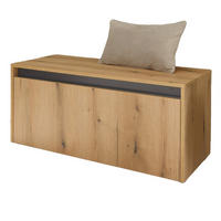 GARDEROBE Sitzbank in Evoke Eiche und grau Garderobenbank 100 cm Center - Eichefarben/Schwarz, Holzwerkstoff/Kunststoff (100/45/45cm) - Furn.Design