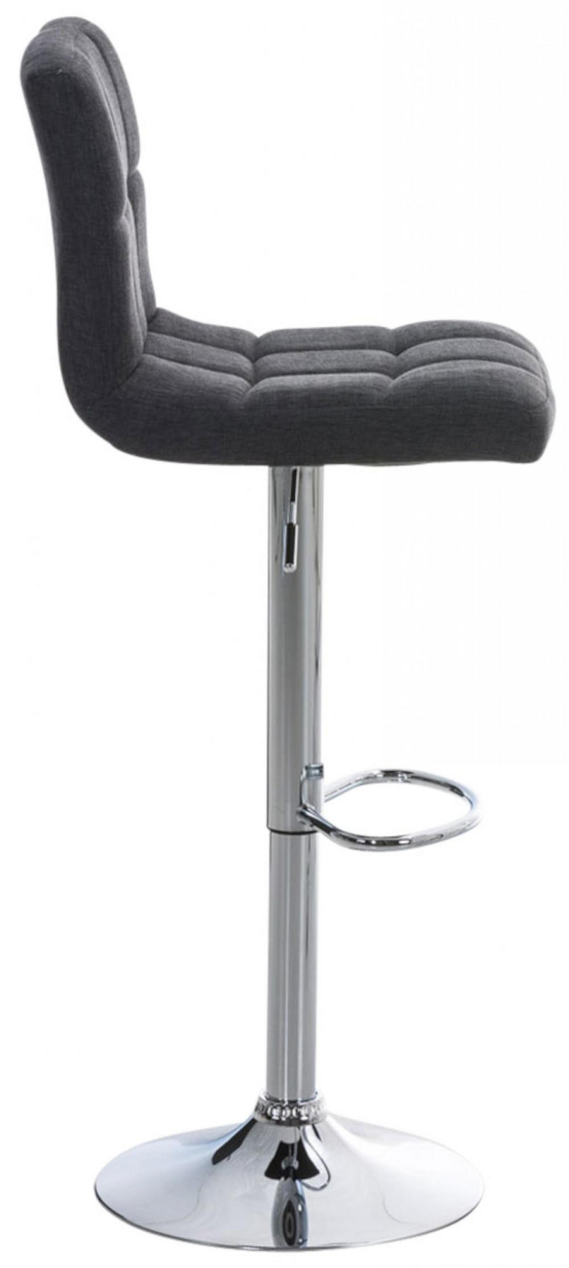 BARHOCKER 2er Set Stoff dunkelgrau - Chromfarben/Dunkelgrau, Textil/Metall (46/94/47cm) - CLP