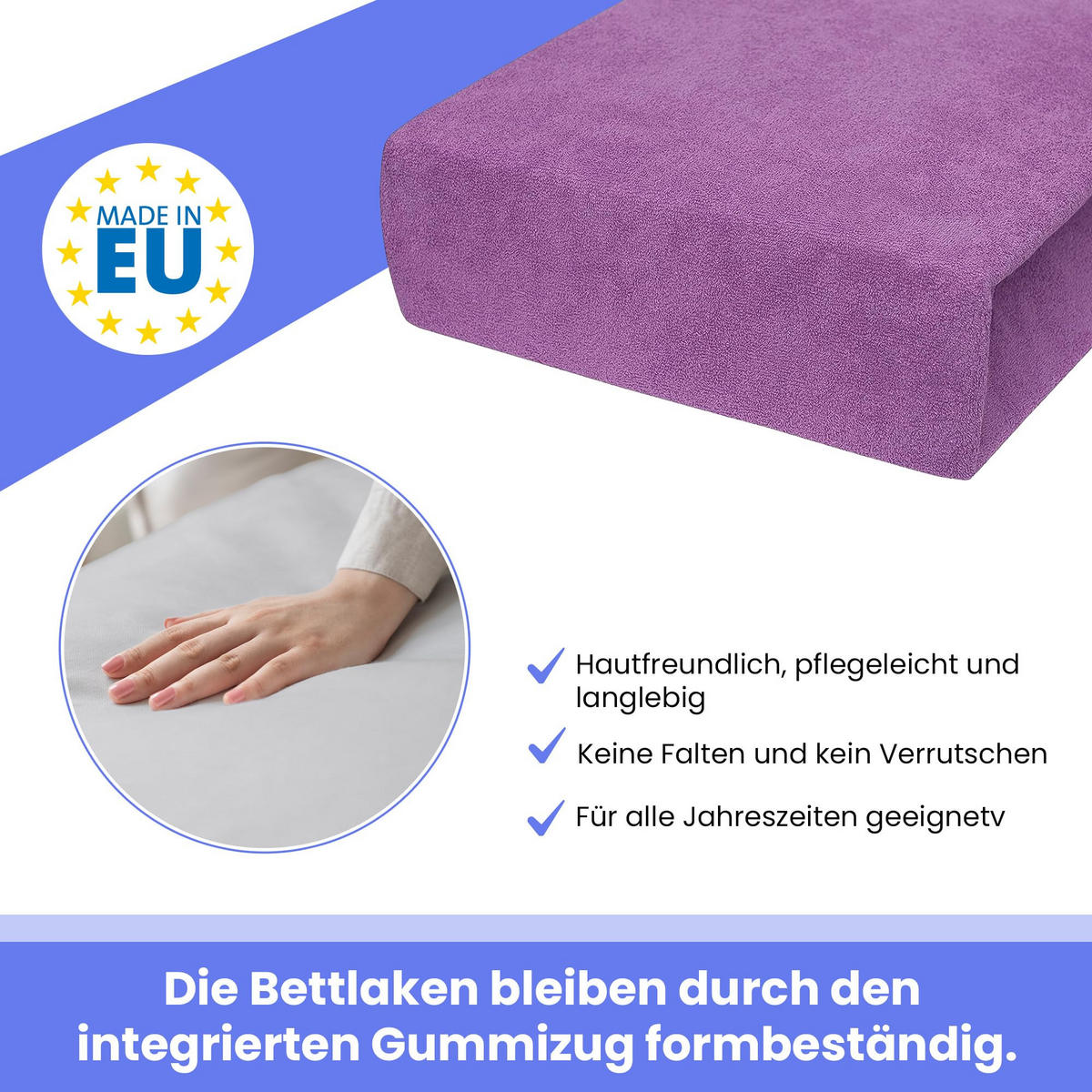 SPANNBETTLAKEN 160/200 cm, Frottee Elastisch 100 % Baumwolle Violett - Violett, Textil (160/200cm) - Best For Home