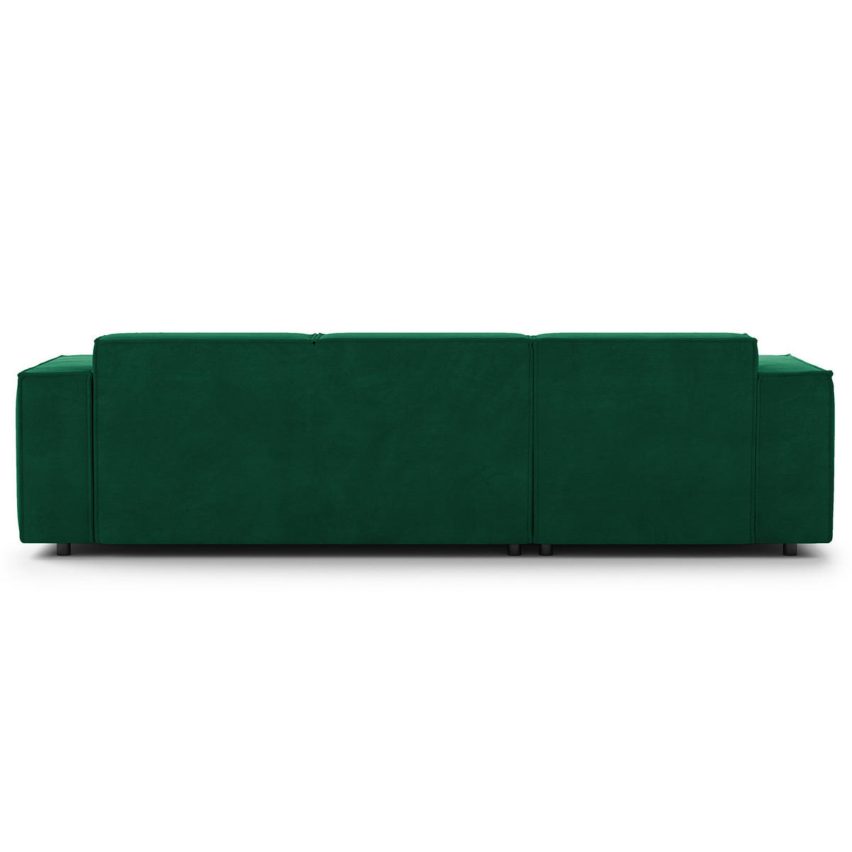 ECKSOFA mit Longchair - Dunkelgrün/Schwarz, Kunststoff/Textil (260/177cm) - home24