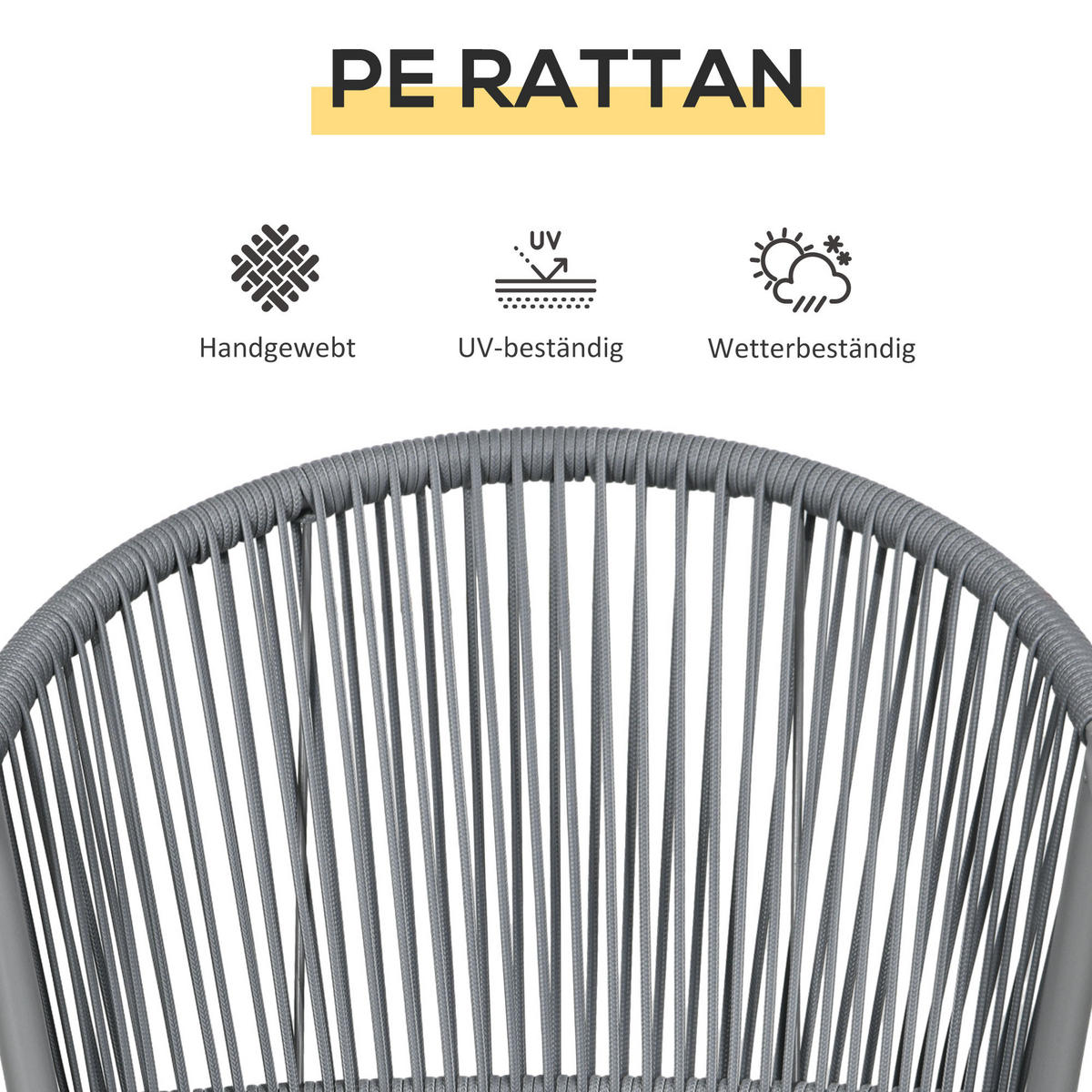 RATTAN-STUHL Hellgrau 58.0/62.0/78.0cm - Hellgrau, Metall (62/78/58cm)