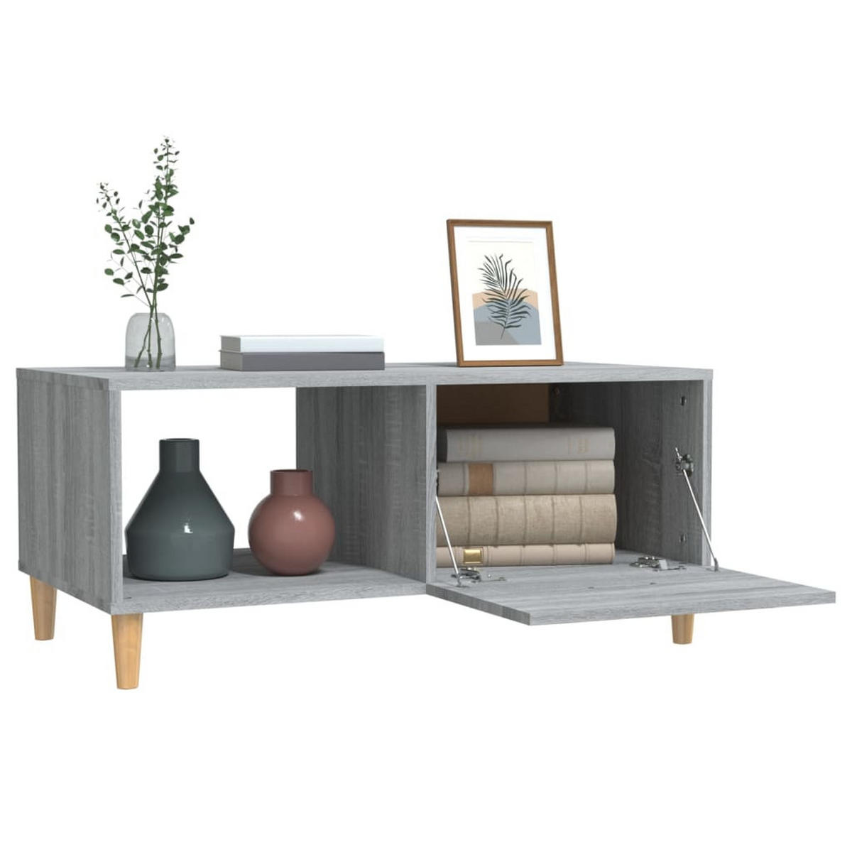 COUCHTISCH Grau Sonoma 89,5x50x40 cm Holzwerkstoff - Grau, Holzwerkstoff (89.5/50/40cm) - furnicato