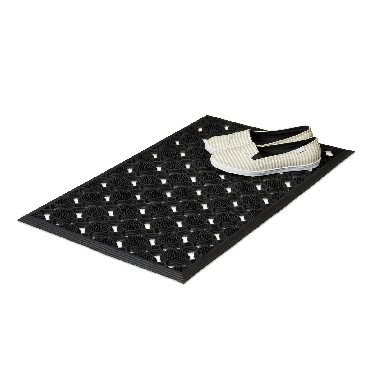 FUSSABTRETER - Schwarz, Kunststoff (75/45cm) - Relaxdays