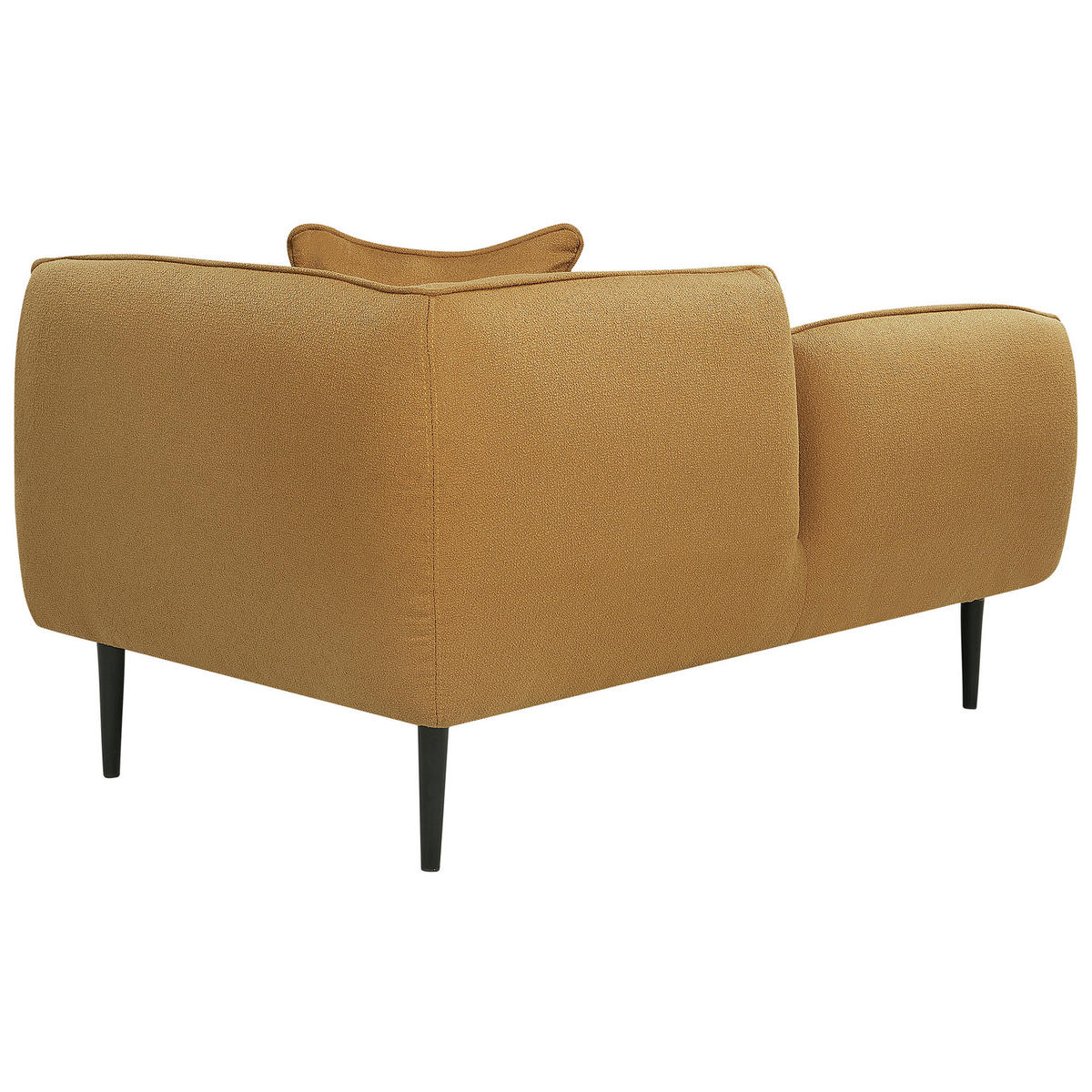 CHAISELONGUE Bouclé senfgelb rechtsseitig Chevannes - Gelb/Schwarz, Textil (138/74/77cm) - Beliani