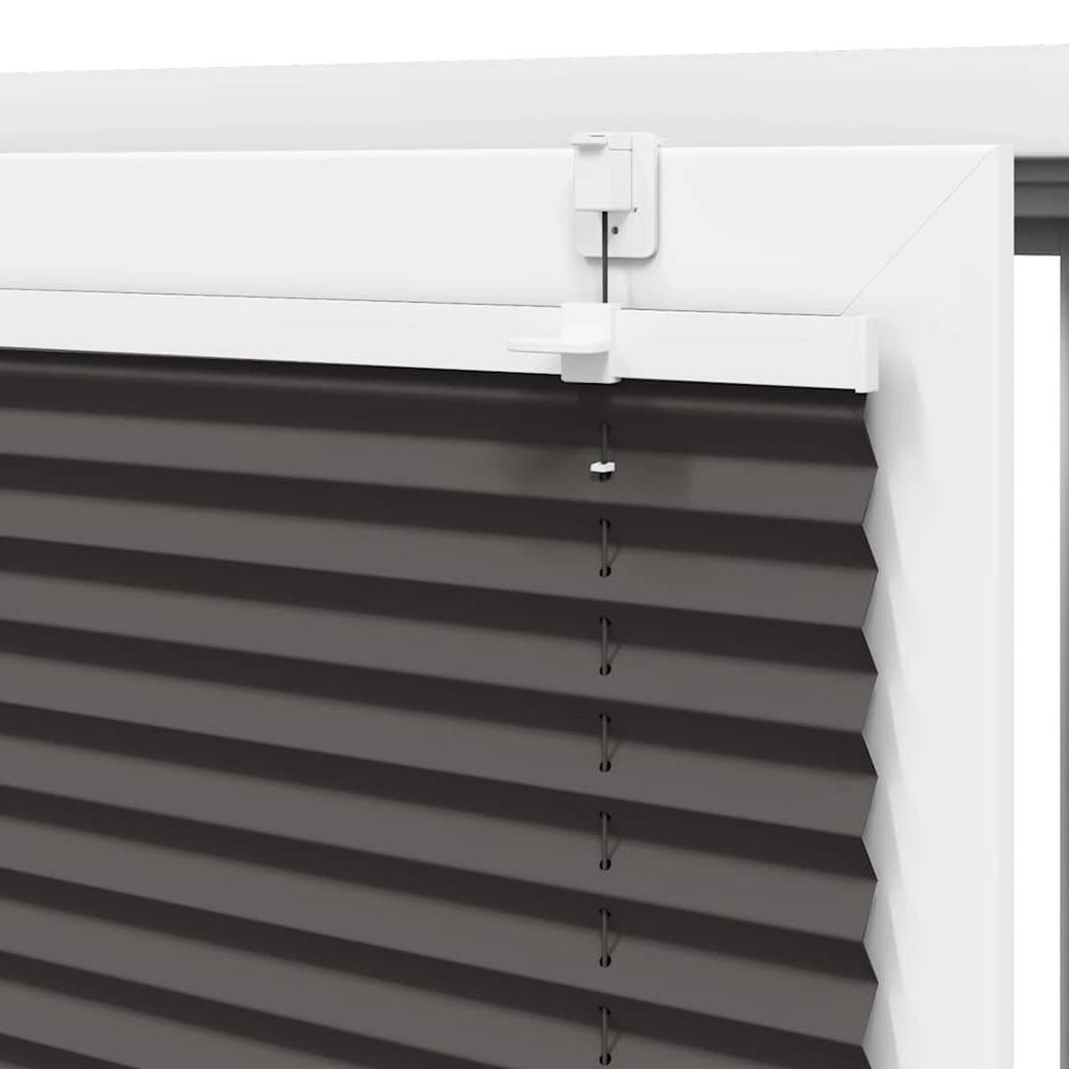 PLISSEE 65/150 cm Stoffbreite 64,4 cm aus Polyester Schwarz - Schwarz, Textil (65/150cm) - vidaXL