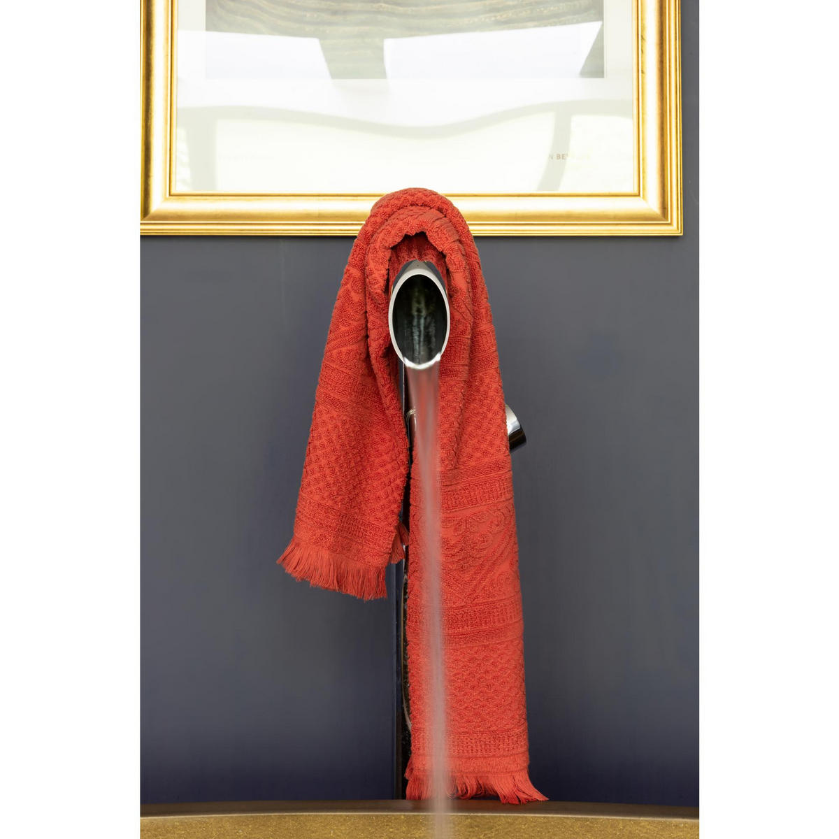 BADETUCH Zoé ziegelrot 100 x 180 cm - Rot, Textil (100/180cm) - Vivaraise