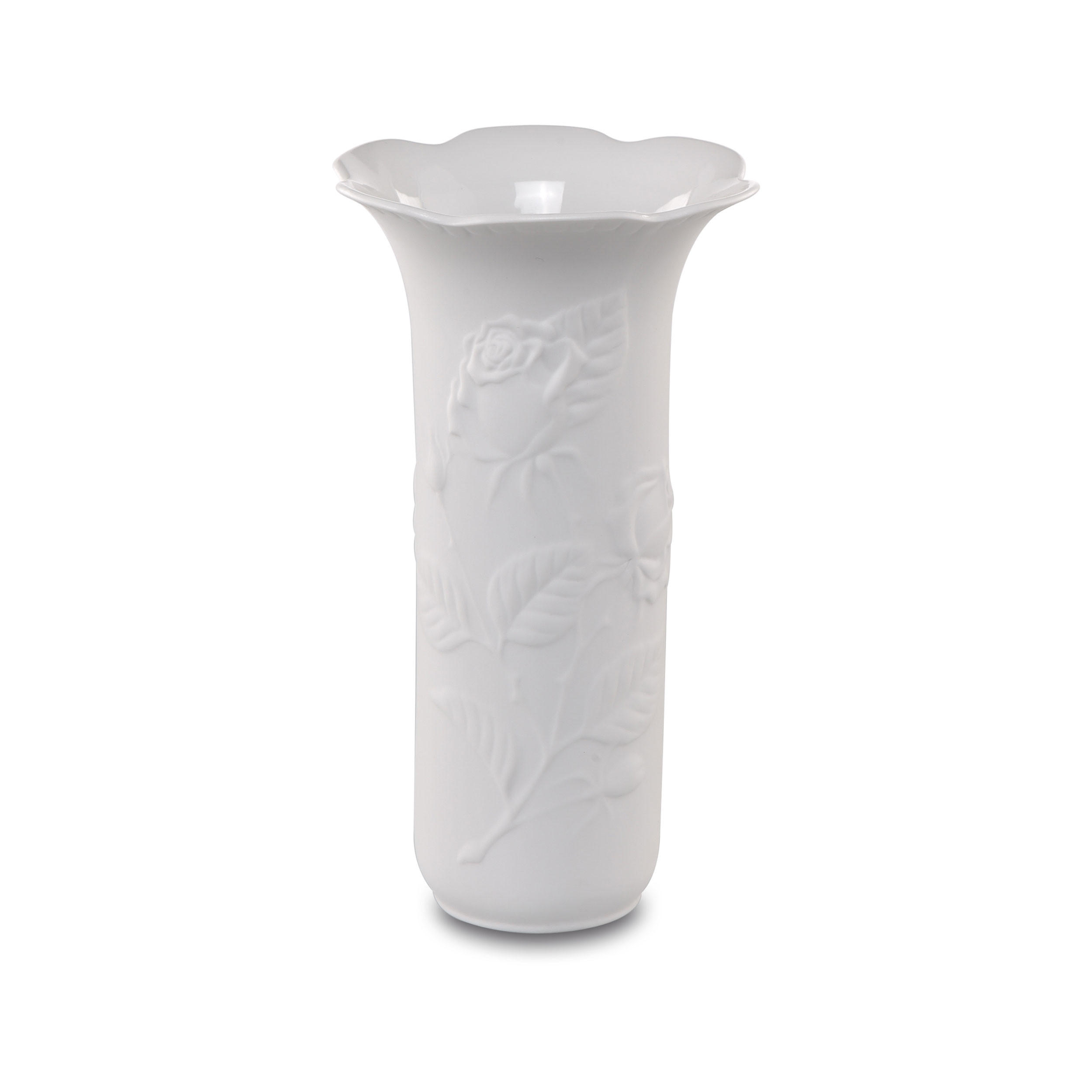 VASE Rosengarten, Biskuit-Porzellan, Weiß / Pastell, 18 cm - Weiß, Keramik (18cm) - Goebel