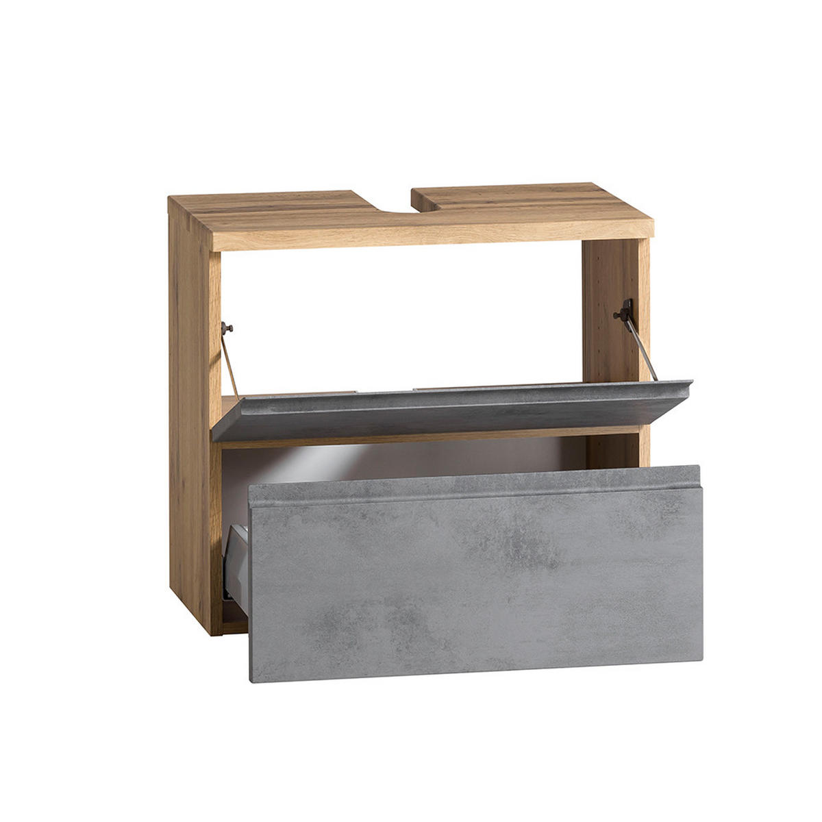 BADMÖBEL-SET 5-TLG. Vasto-03 - Grau, Holzwerkstoff (170/200/35cm) - Lomado