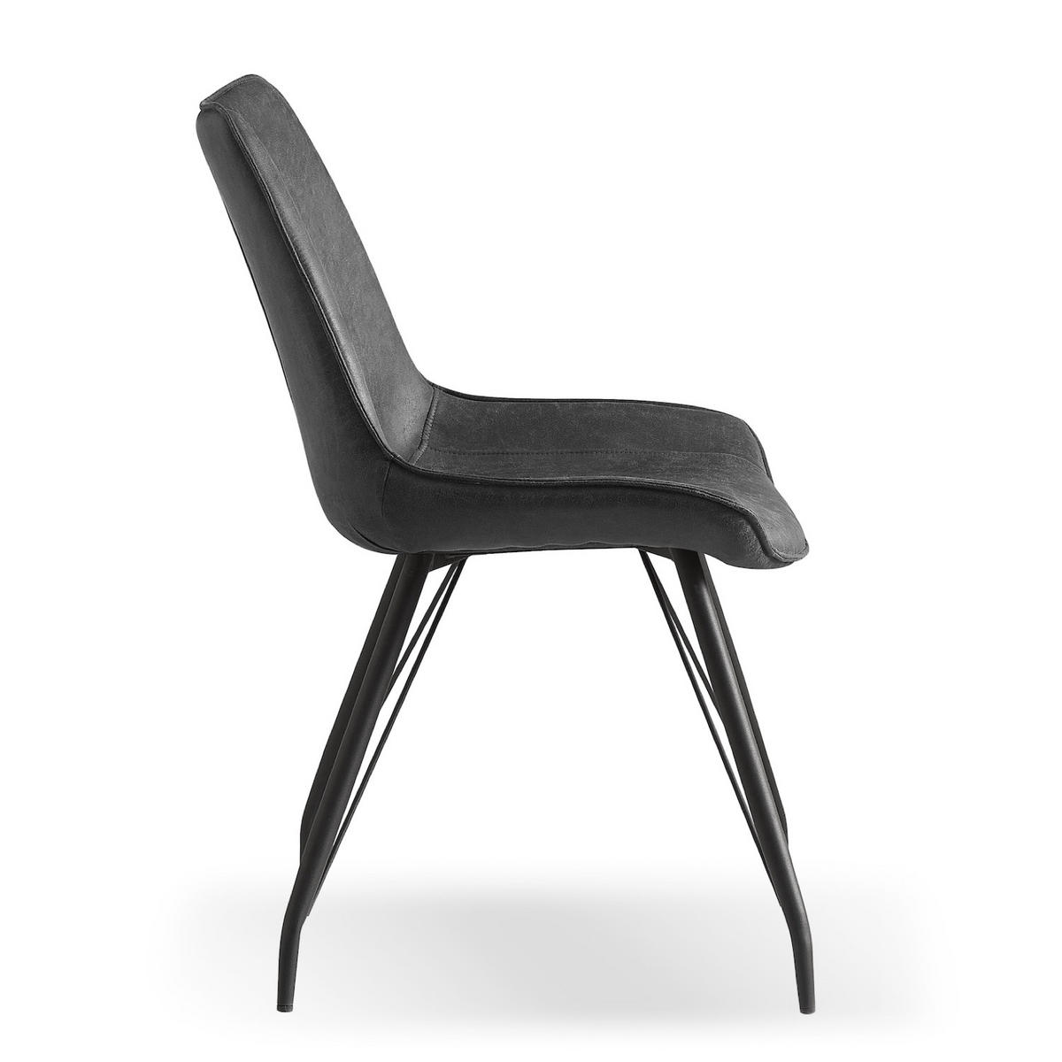 STUHL MATS Anthrazit 2 Stück - Anthrazit, Textil/Metall (53/87/62cm) - B&D Home