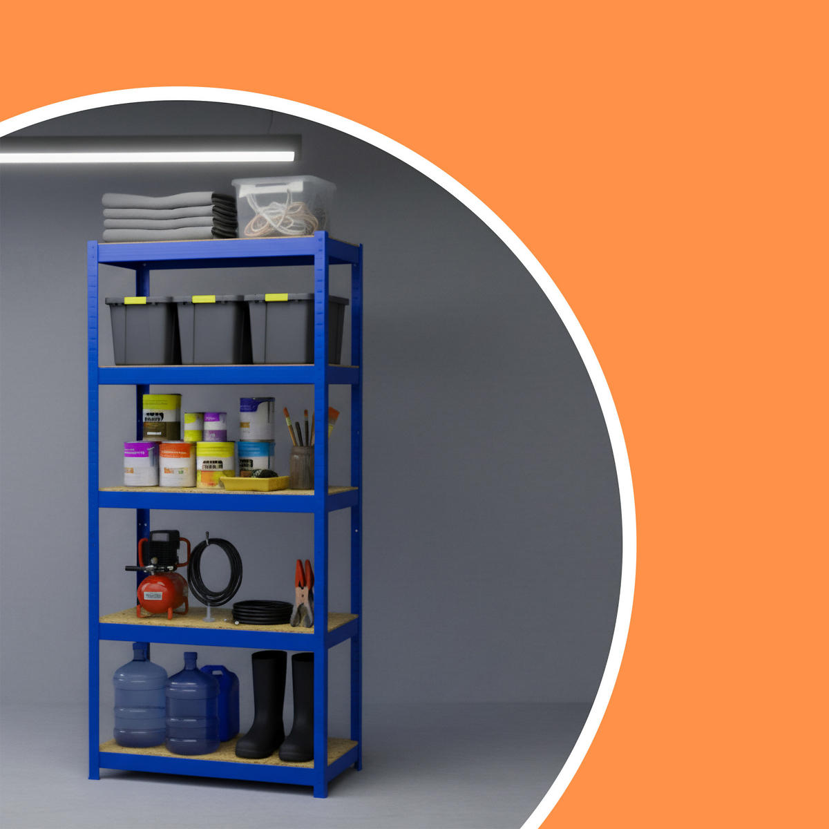 SCHWERLASTREGAL - Multicolor, Holzwerkstoff/Kunststoff (100/180/60cm) - Relaxdays