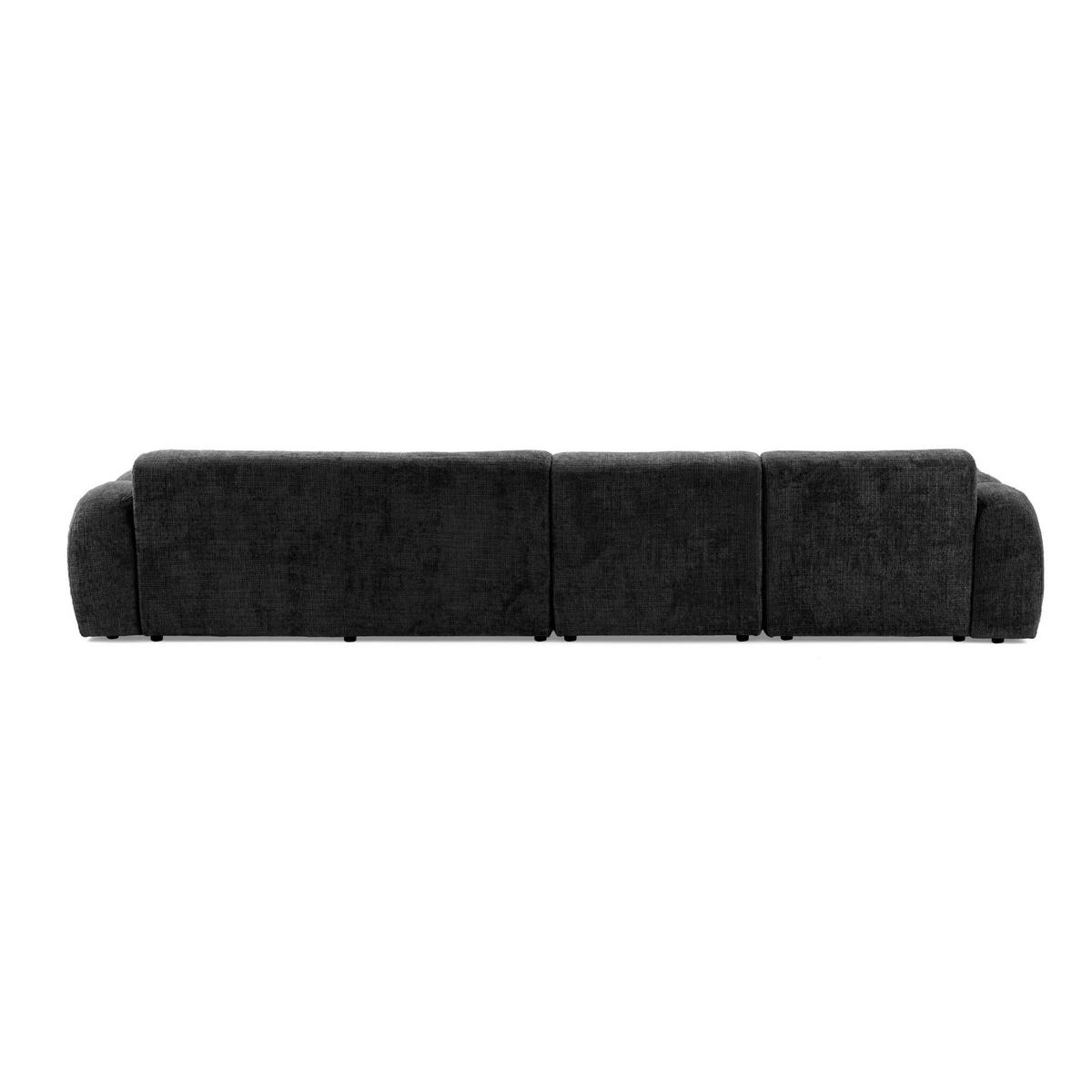 5-SITZER modulares Ecksofa VEER SET 2 Links, 379 x 175 cm, Chenille Webstoff Anthrazit - Anthrazit/Schwarz, Holz/Kunststoff (379/175cm) - Muffo