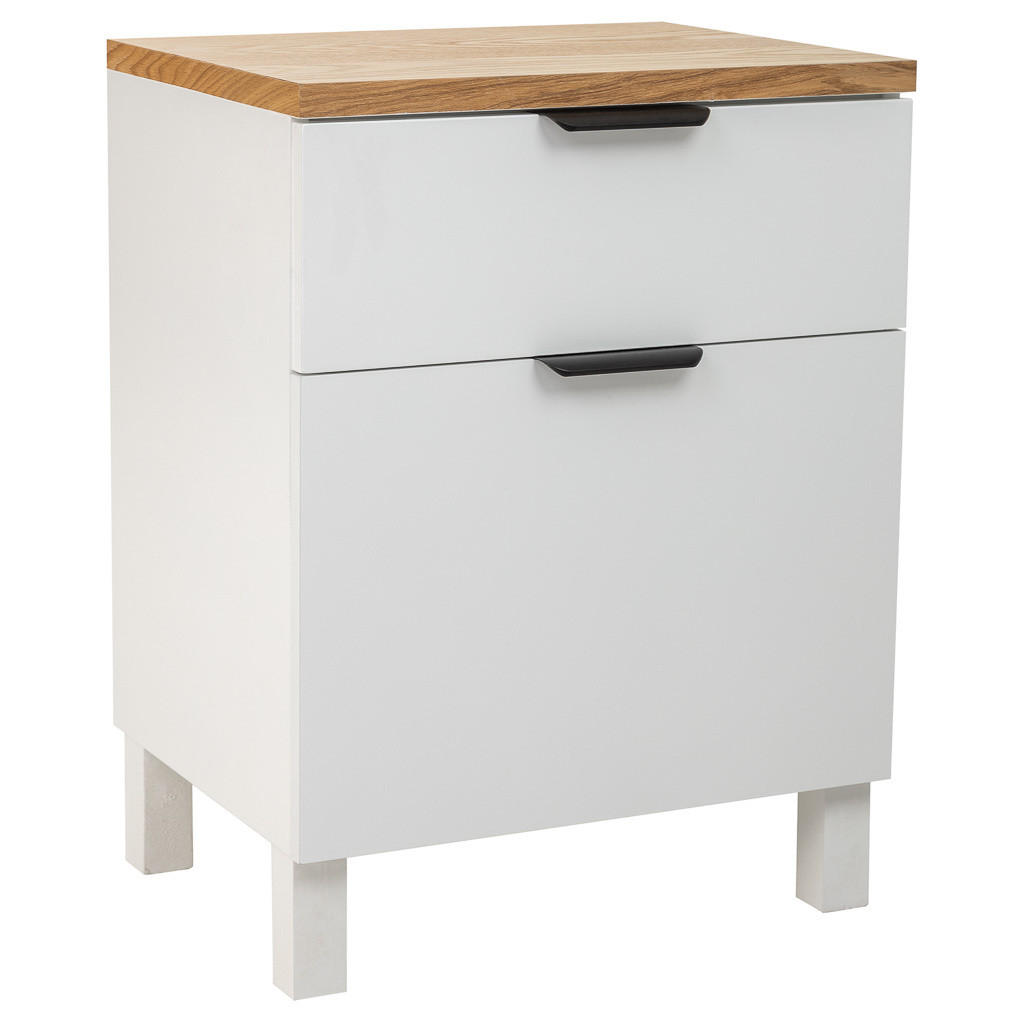 NACHTTISCH aus Holz, 45x35x60cm - Weiß, Holz (45/60/35cm) - Wanderlust