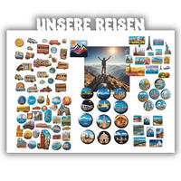 MAGNETTAFEL Unsere Reisen Weiß 80x55 cm - Weiß, Metall (80/55/0.7cm) - ANWICAR