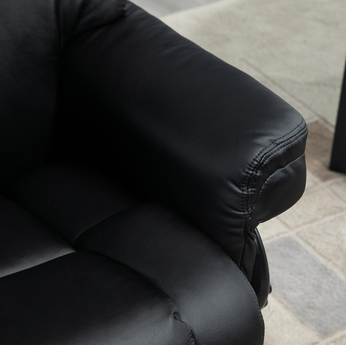 RELAXSESSEL mit Hocker 80/79/100 cm in Schwarz, drehbar mit Liegefunktion - Schwarz, Metall (79/100/80cm) - Flora Grace