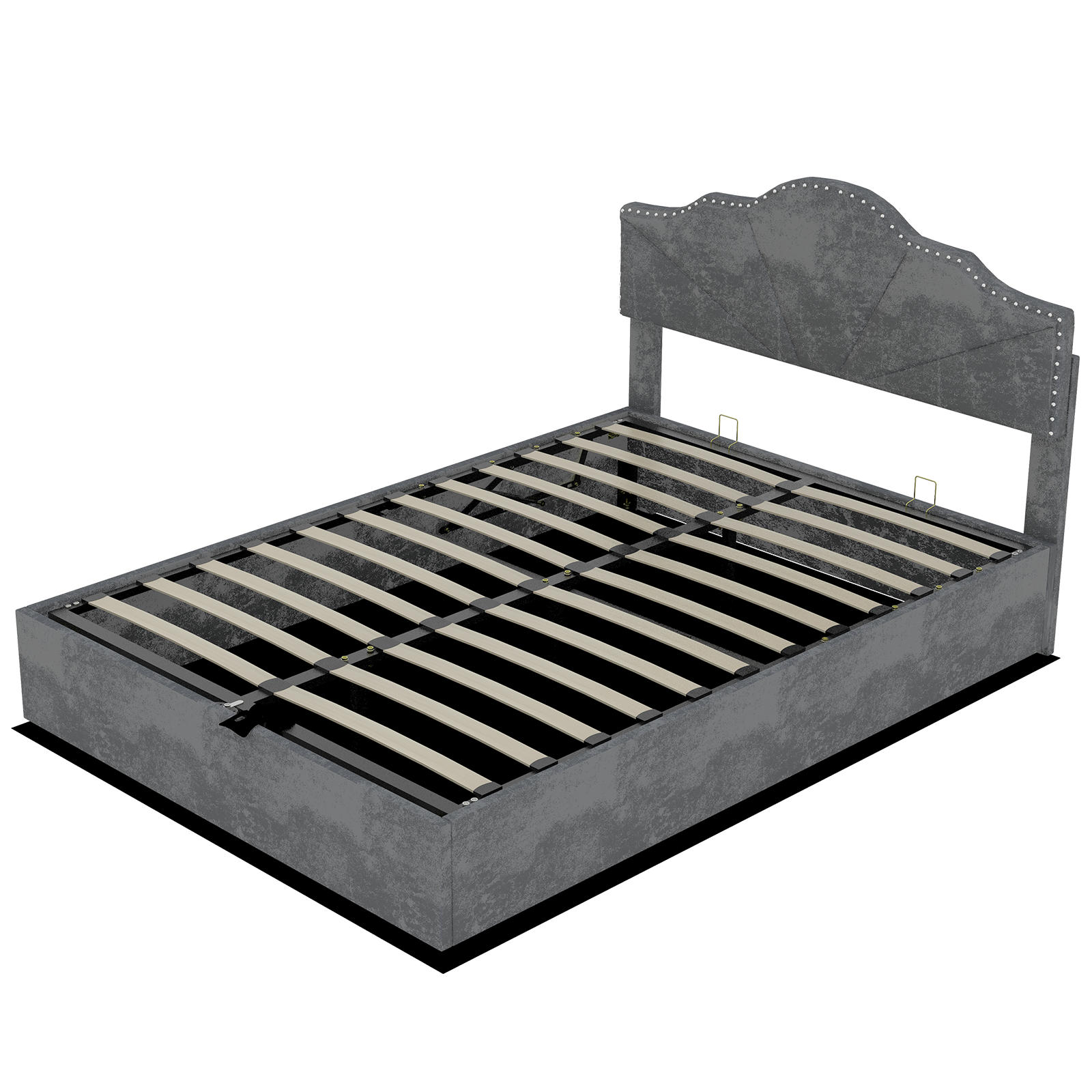 STAURAUMBETT 140/200 cm DE-35431 mit Gaslift-Staufach Grau - Grau, Metall (140/200cm) - ComfortXL
