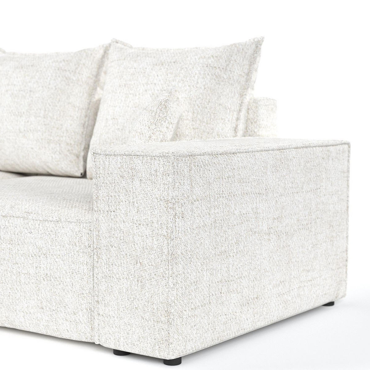 ECKSOFA SENSO mit Schlaffunktion Creme im Neve Stoff - Creme/Schwarz, Holz/Holzwerkstoff (255/148cm) - AltaBeds