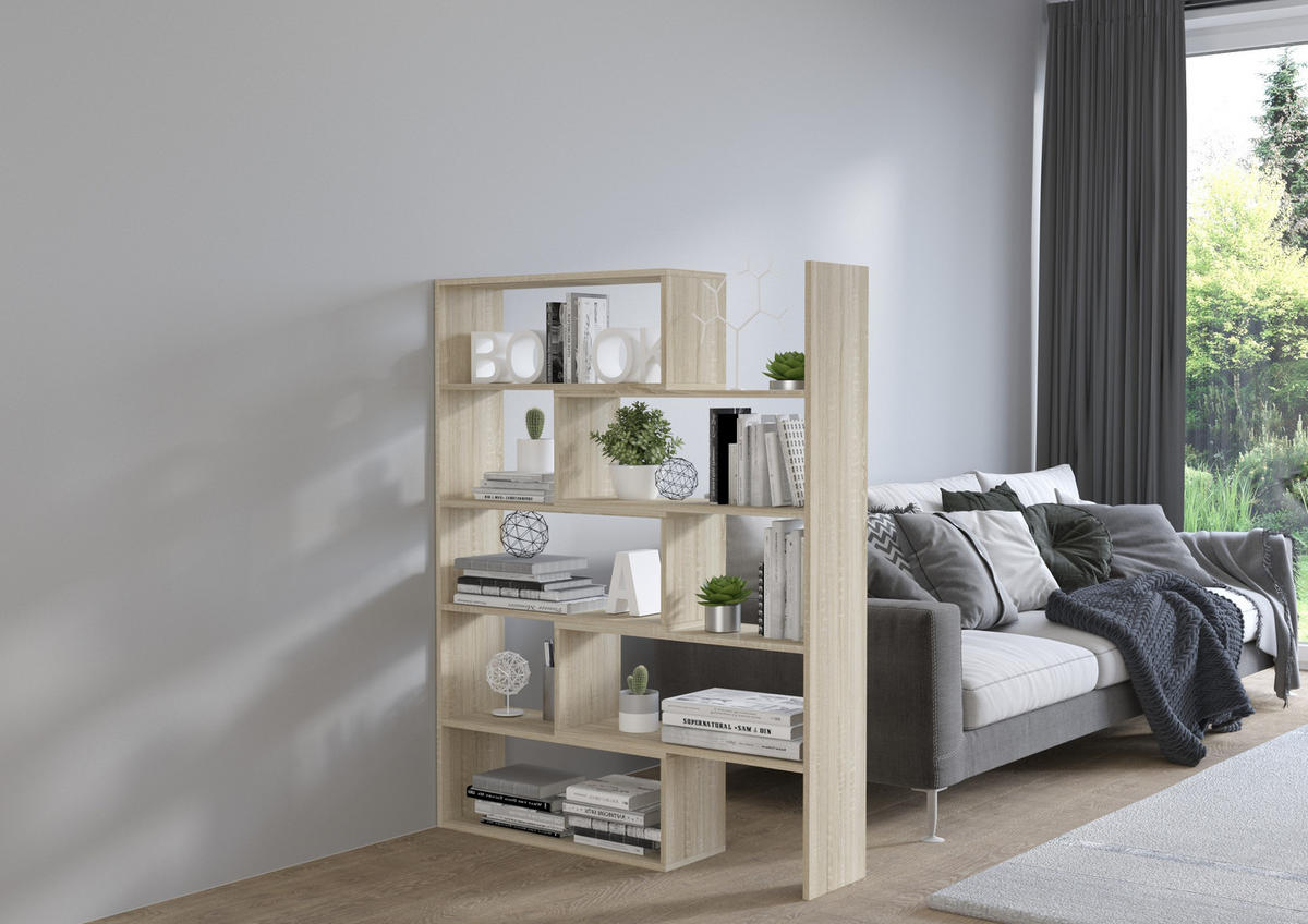 BÜCHERREGAL LORIS 72,5x24x138 cm, Regal Sonoma Eiche - Sonoma Eiche, Holzwerkstoff (72.5/138/24cm) - MASSENO