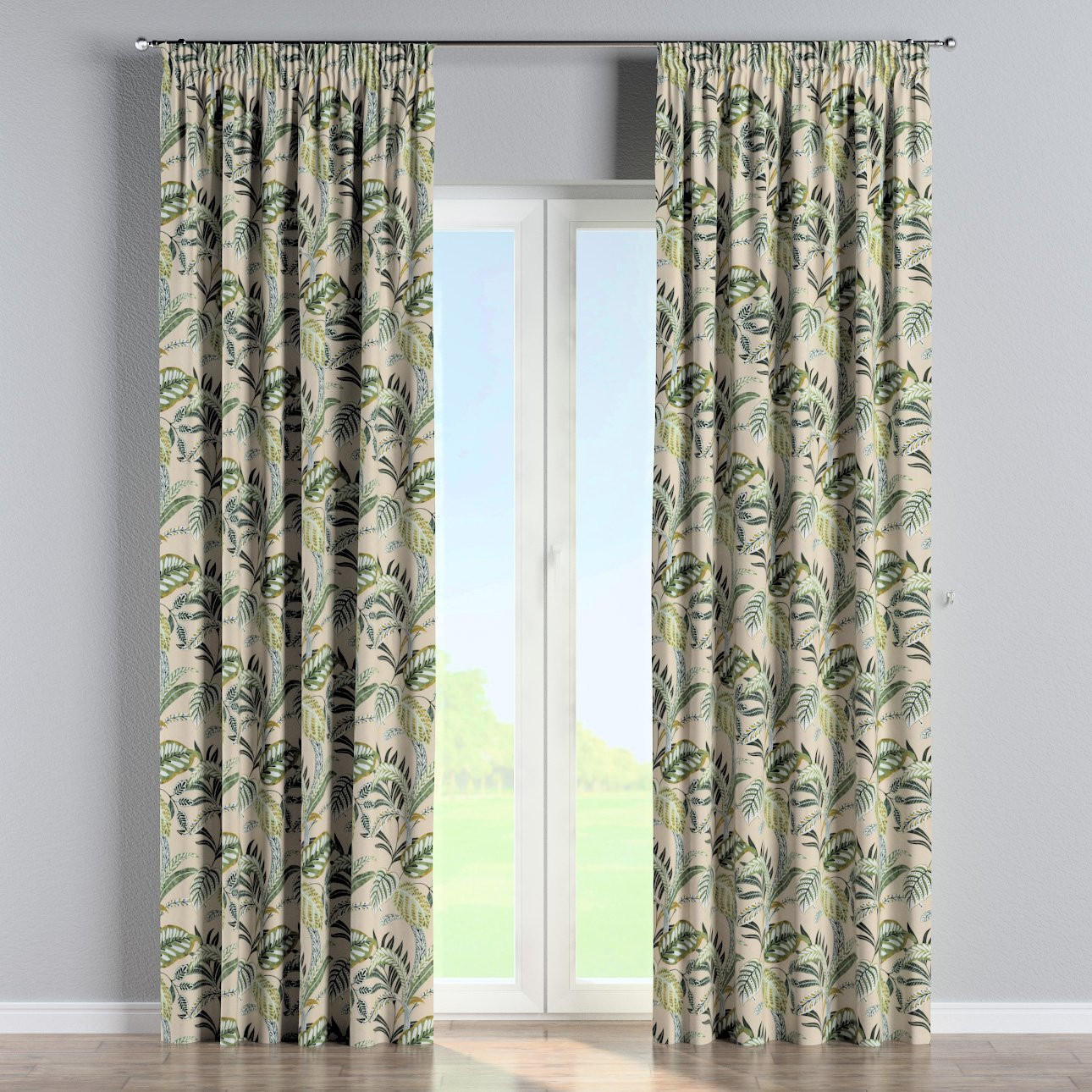 VORHANG Tropical Island grün und beige, 130x245 cm - Grün, Textil (130/245cm) - Dekoria