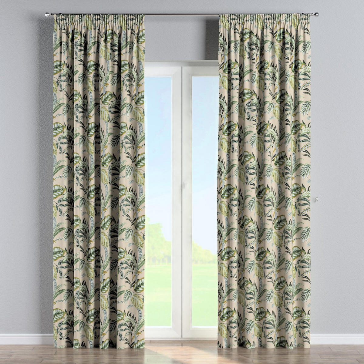 VORHANG Tropical Island grün und beige, 130x245 cm - Grün, Textil (130/245cm) - Dekoria