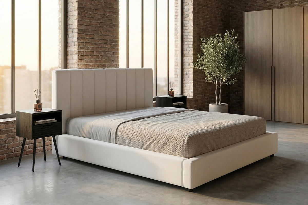 POLSTERBETT CATTURA Cremeweiß Velvet - Creme/Weiß, Textil (160/200cm) - KAWOLA