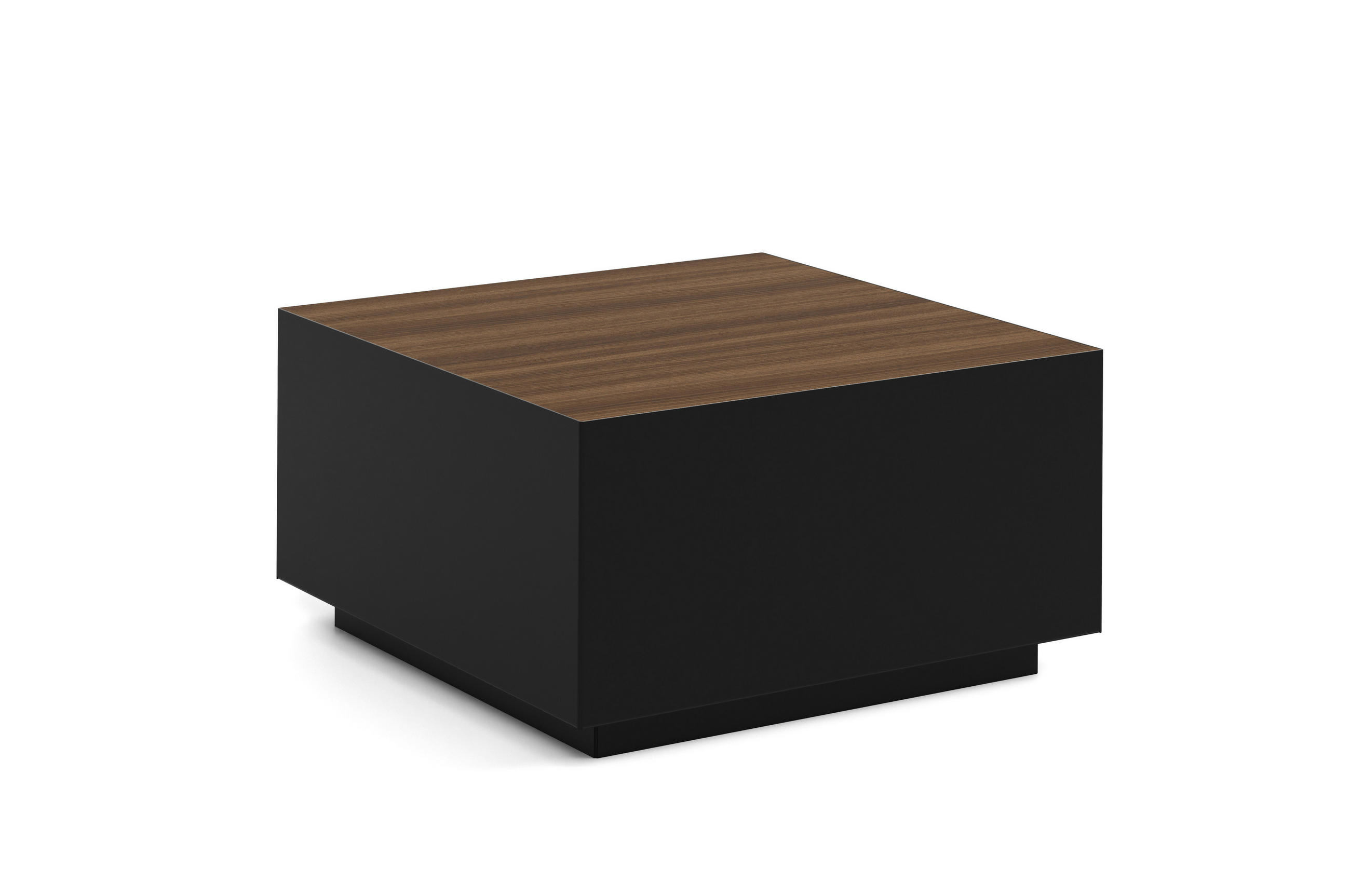 COUCHTISCH QUADRA - Kastanienfarben/Schwarz, Holzwerkstoff (65/65/35cm) - Meblini