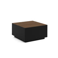 COUCHTISCH QUADRA - Kastanienfarben/Schwarz, Holzwerkstoff (65/65/35cm) - Meblini