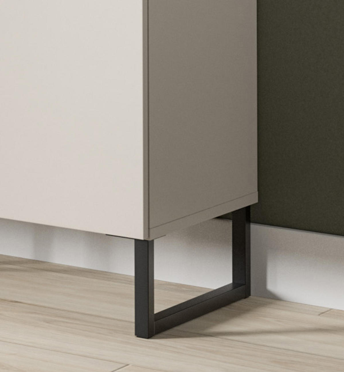 WOHNWAND kaschmir, schwarz 245 cm, Wohnkombination mit Soft-Close-Funktion - Kaschmir/Schwarz, Holzwerkstoff/Kunststoff (245/192/41cm) - Inn.Furn