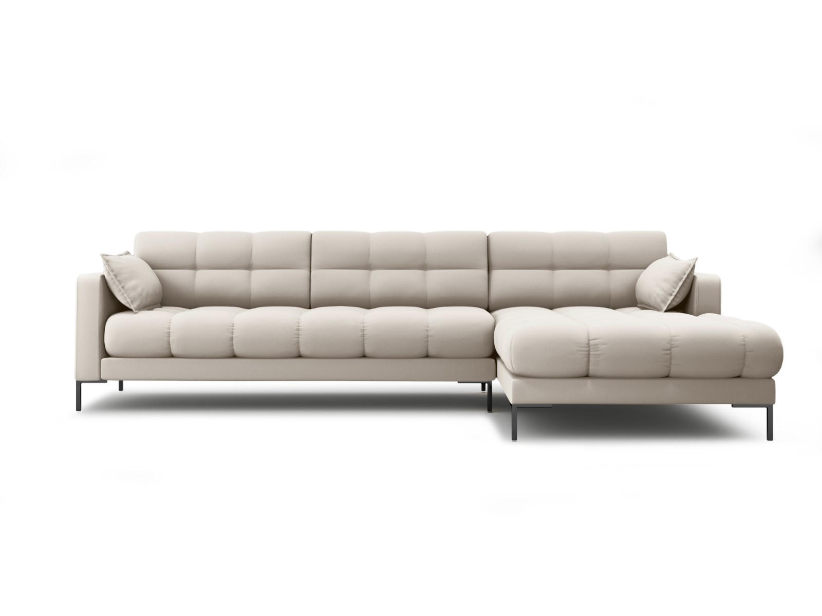 ECKSOFA rechts Mamaia aus strukturiertem Stoff beige 5 Sitzplätze - Beige, Textil (185/293cm) - Micadoni