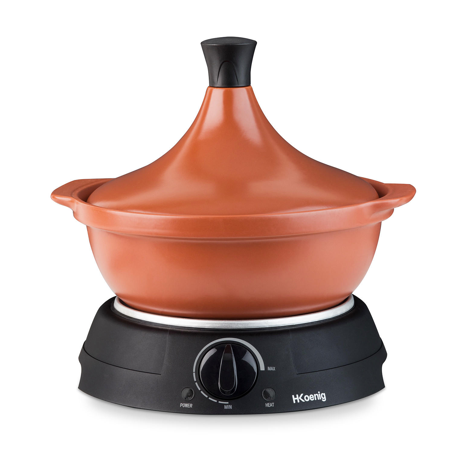 TAJINE TAJ3 Rot, 3 L, Schmortopf, Terrakotta, Einstellbare Temperatur, Kontrollleuchte, 300 W - Schwarz, Metall (34.5/34.5/29.5cm) - La Fonderie 1890