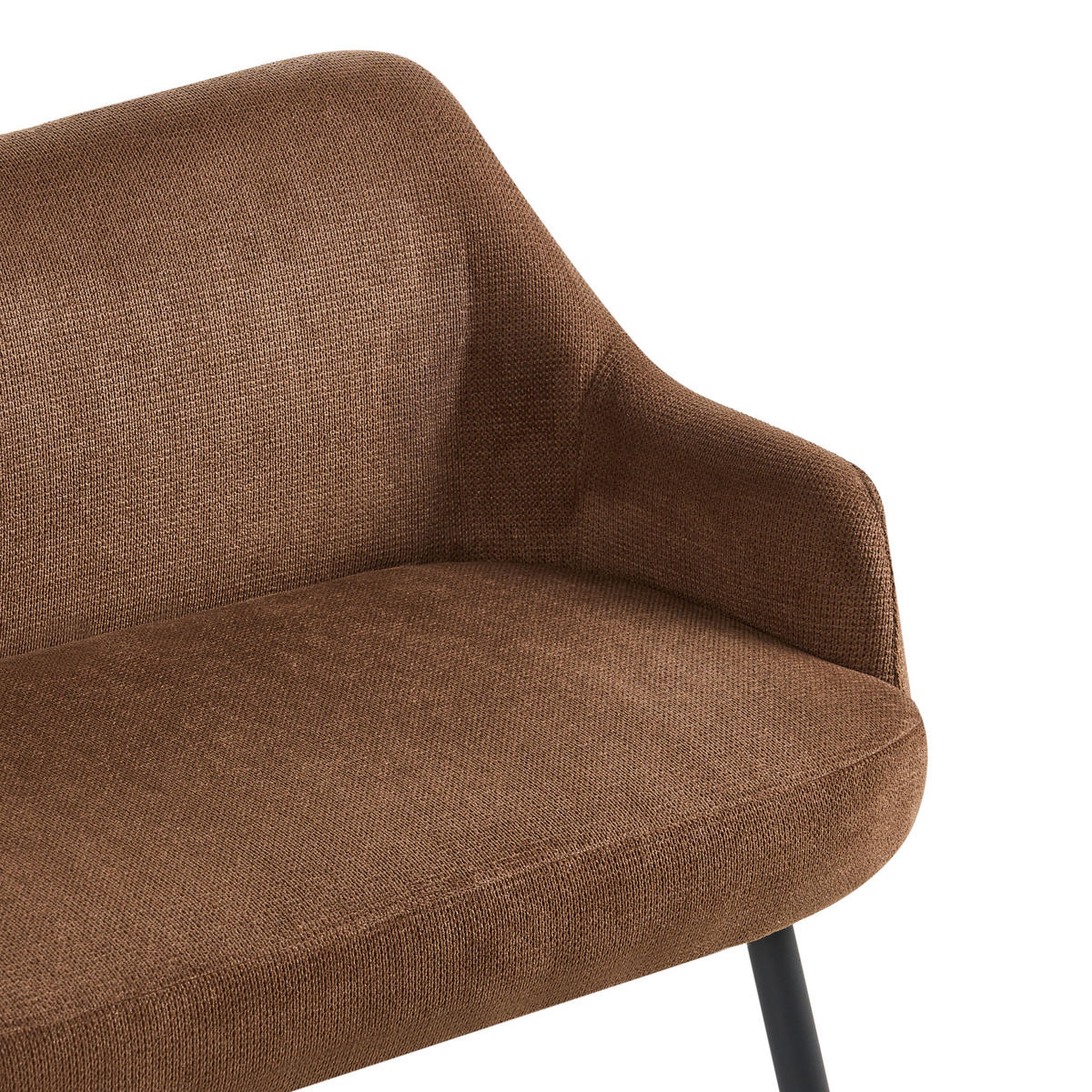 ESSZIMMERBANK 2-Sitzer Stoff Dunkelbraun Arendal - Dunkelbraun, Textil (134/79/58cm) - Beliani