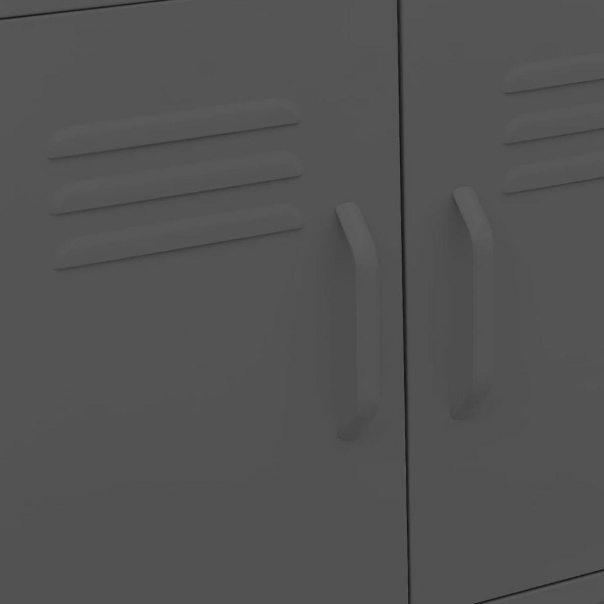 LAGERSCHRANK ANTHRAZIT 60X35X56 CM STAHL - Anthrazit, Metall (35/56/60cm) - vidaXL