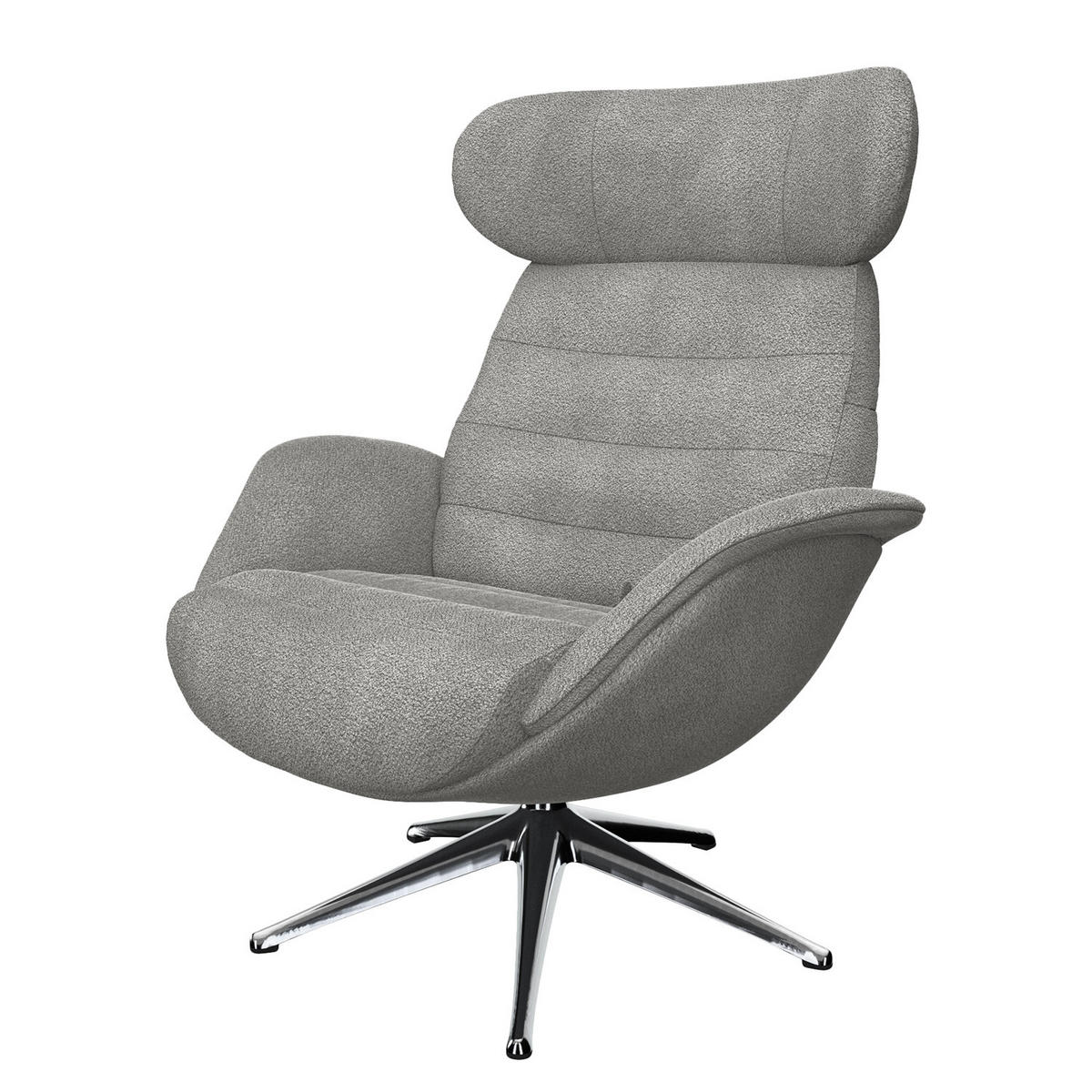 RELAXSESSEL - Grau, Textil/Metall (90/107/90cm) - home24
