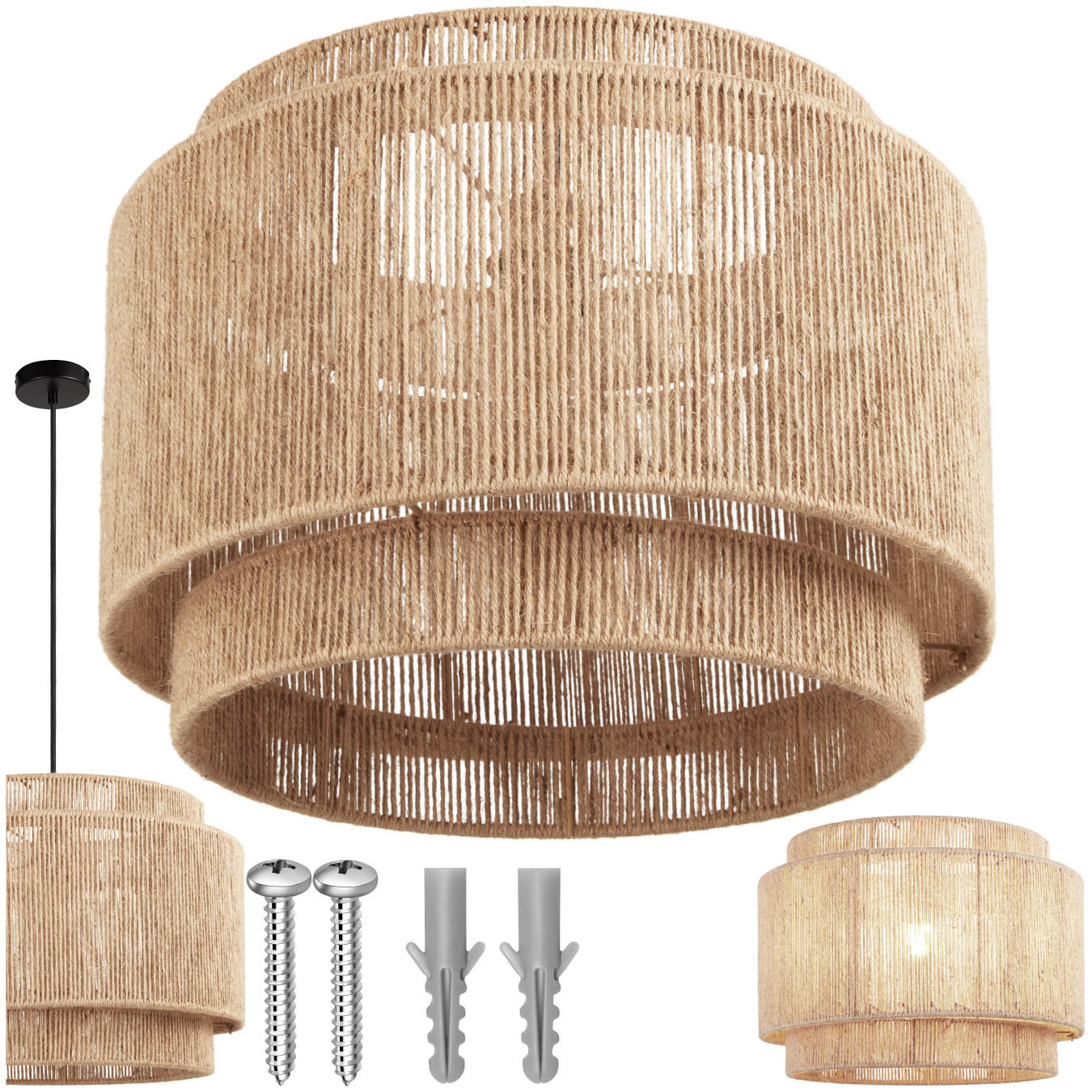 HÄNGELEUCHTE Lignea Lux,46 x 32 cm,natur - Naturfarben, Metall (46/46/32cm) - tectake