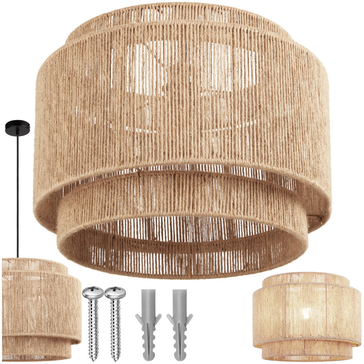HÄNGELEUCHTE Lignea Lux,46 x 32 cm,natur - Naturfarben, Metall (46/46/32cm) - tectake