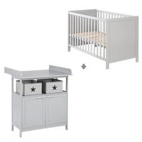 BABYZIMMER-SET Hamburg mit Türen, 2-teilig - Taupe, Holzwerkstoff (66/76/123cm) - Roba