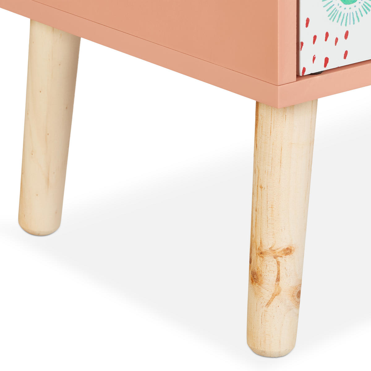 KINDER-NACHTTISCH - Rot, Holz/Holzwerkstoff (40/41/30cm) - Relaxdays