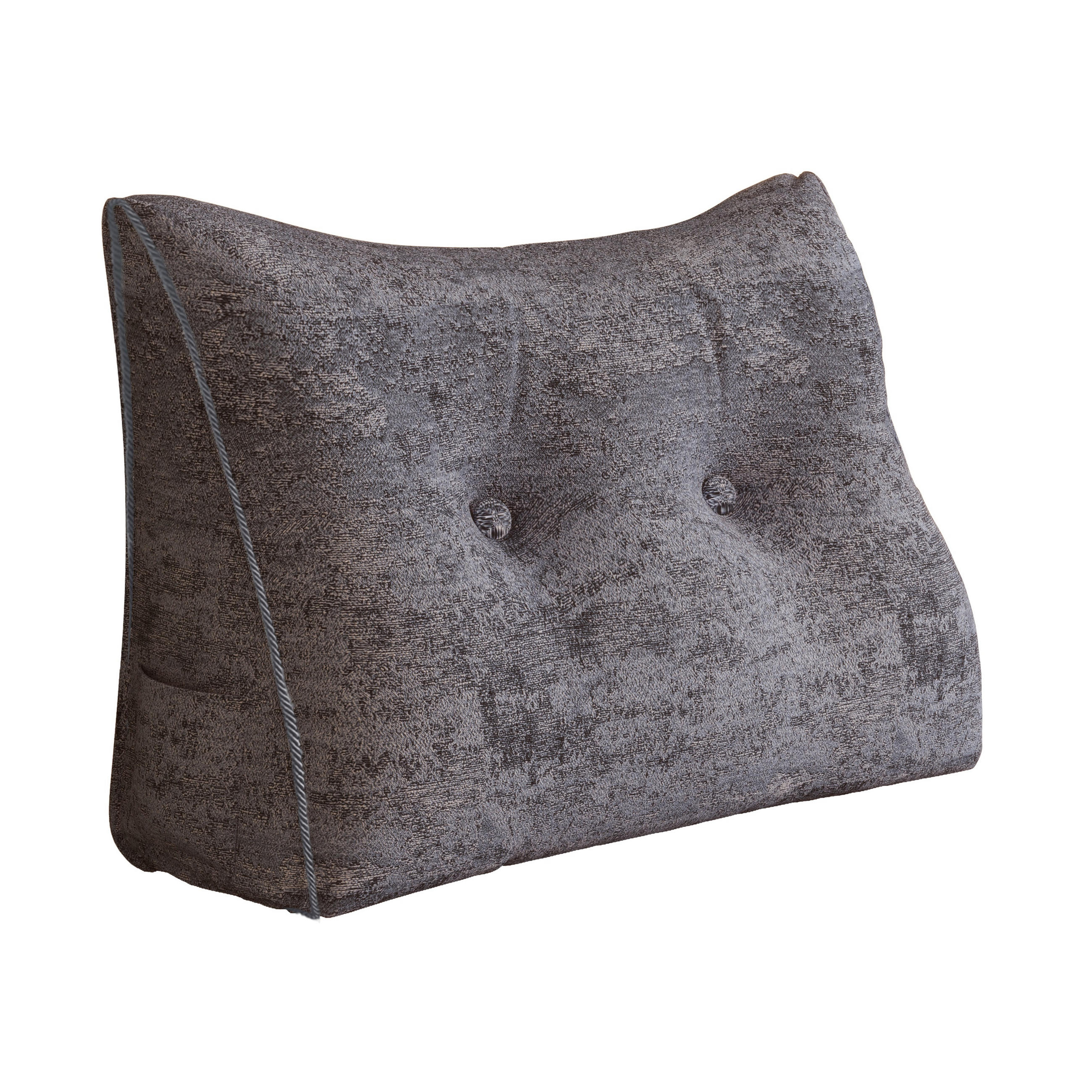 KEILKISSEN Samt Ergonomisches 60cm - Grau, Textil (20/60cm) - Vercart