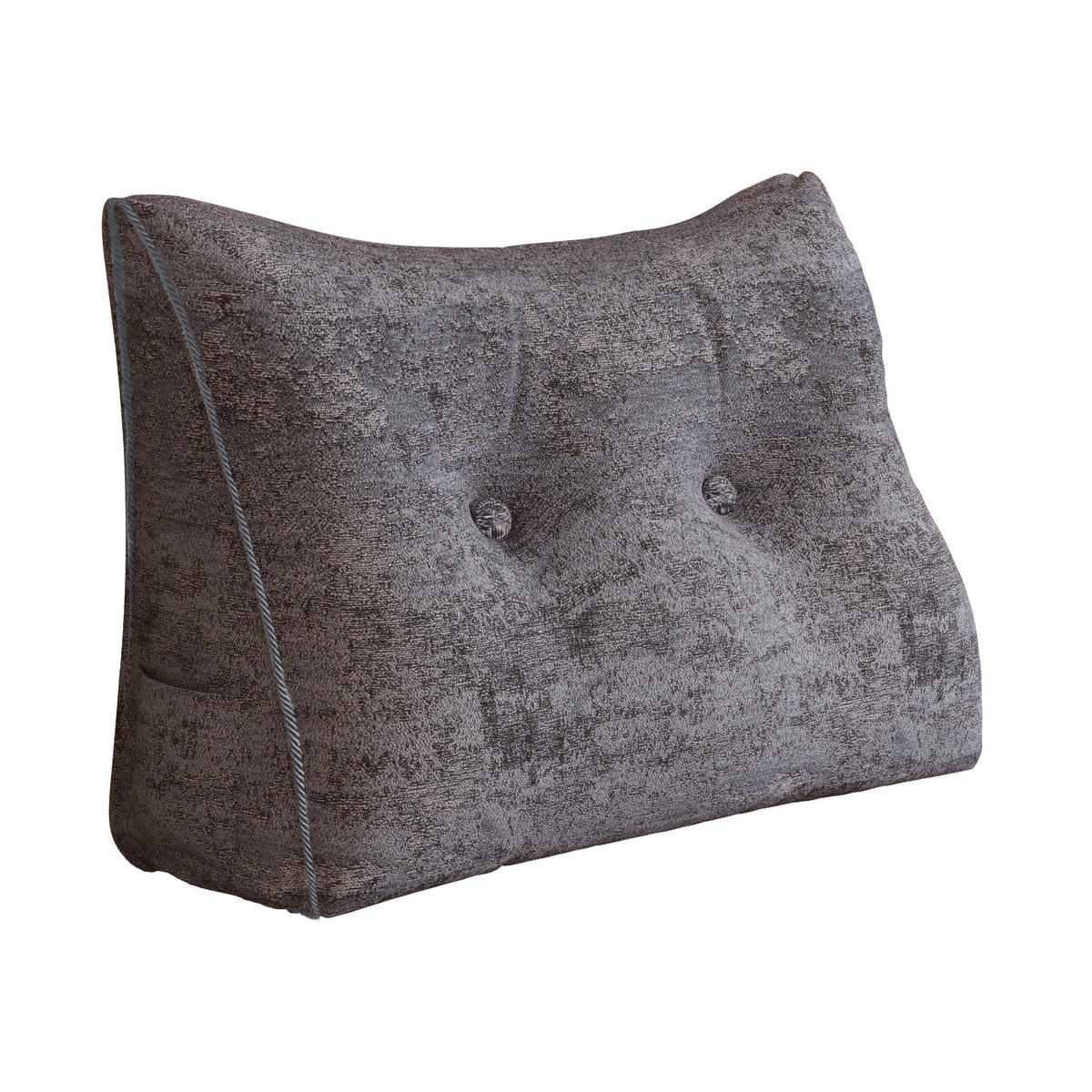 KEILKISSEN Samt Ergonomisches 60cm - Grau, Textil (20/60cm) - Vercart