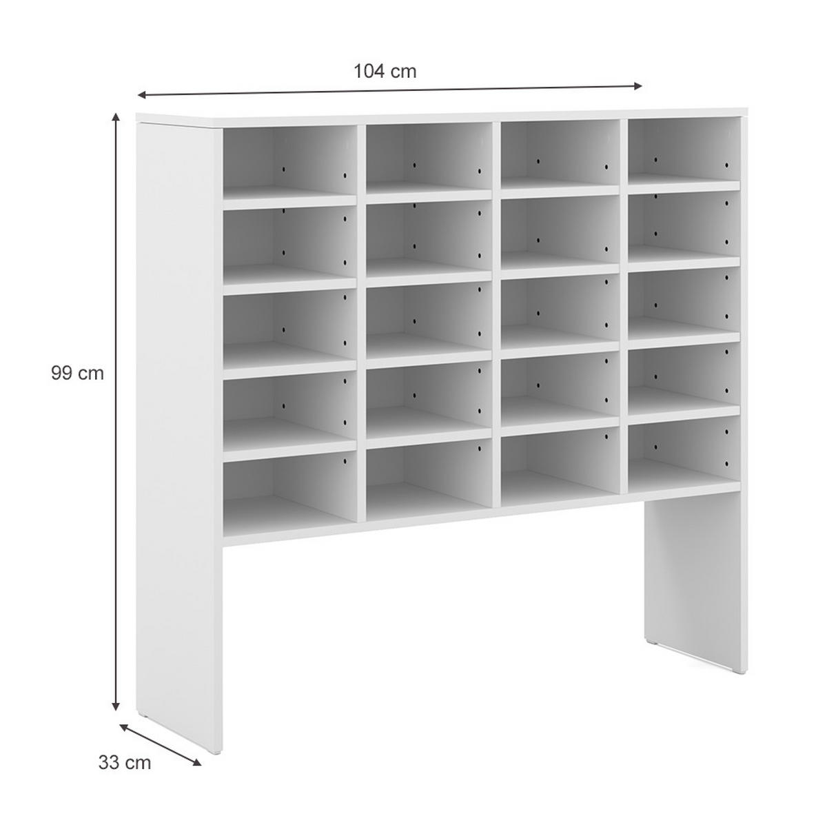 SCHUHREGAL Hermia Weiß 104 x 99 cm - Weiß, Holzwerkstoff (104/99/33cm) - Vicco