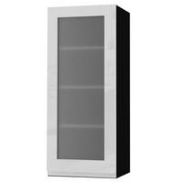 HÄNGESCHRANK Florence W4S/40 Schwarz / RAL 9003 signalweiß HG 40 / 32,5 / 96cm - Türanschlag links - Weiß Hochglanz/Schwarz, Holz/Holzwerkstoff (40/96/32.5cm) - Feldmann-Wohnen