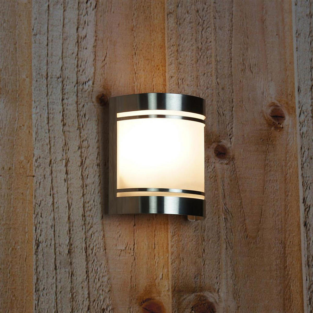 WANDLEUCHTE Edelstahl Silber satiniert - Silberfarben, Glas (14/16.5/10.5cm)
