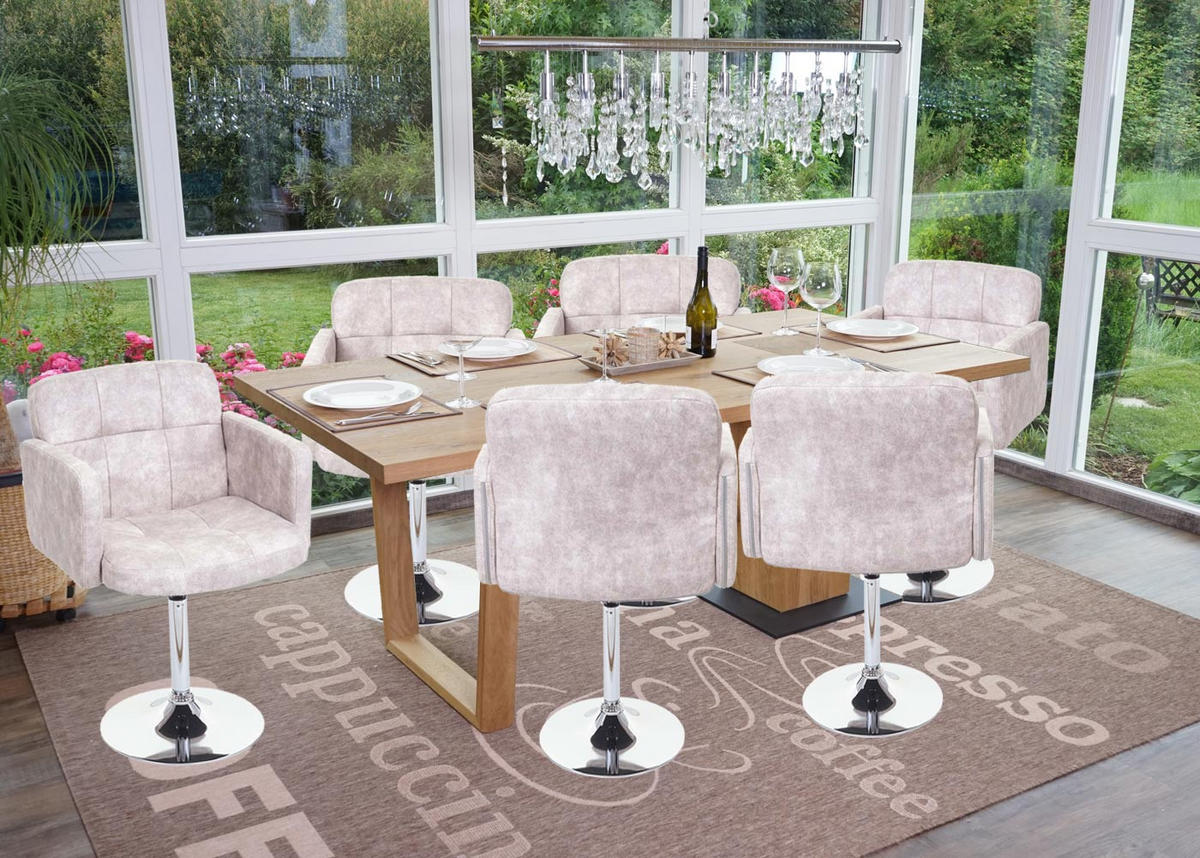 ESSZIMMERSTUHL Hellgrau 6er-Set - Hellgrau, Textil (60/80/55cm) - MCW