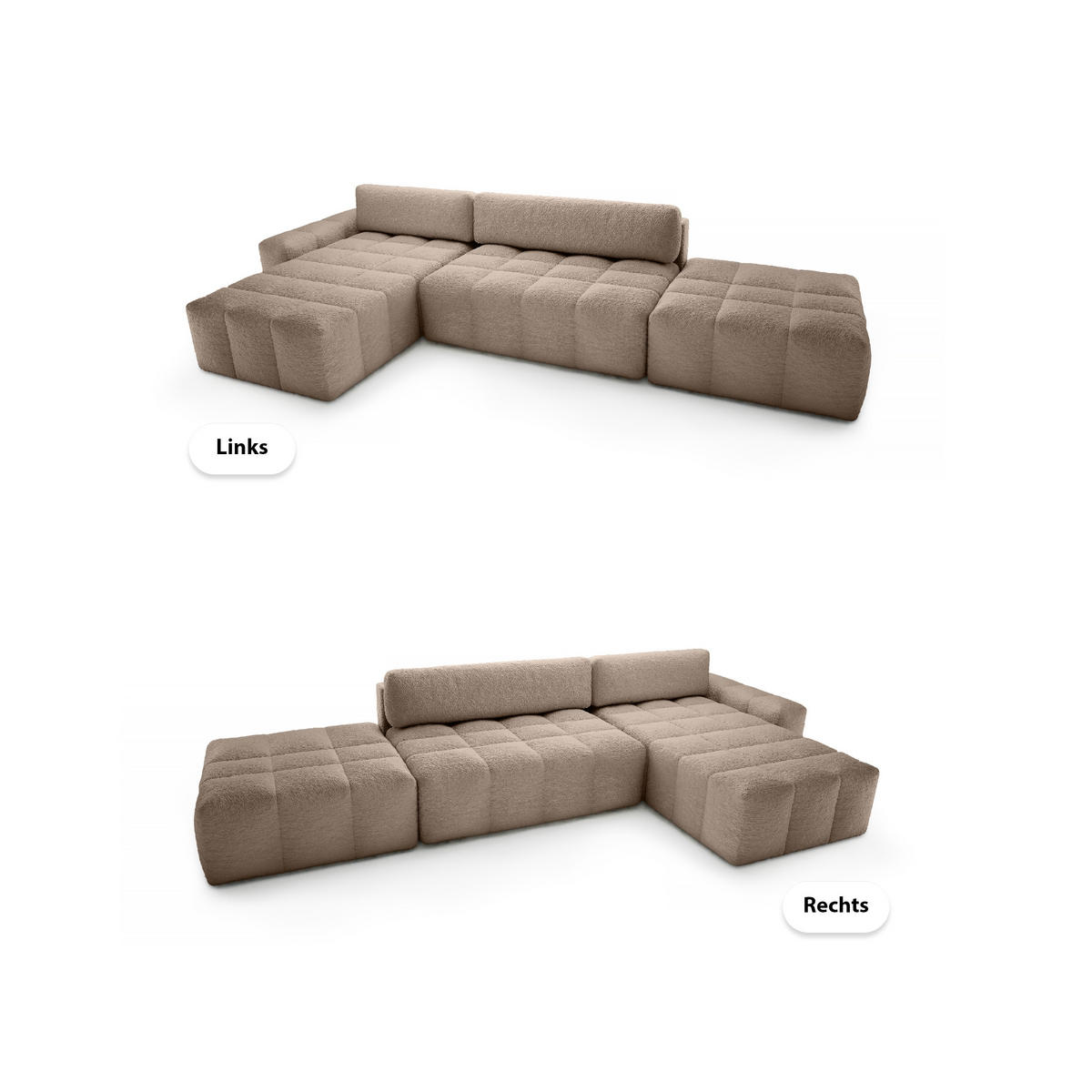 ECKSOFA mit Schlaffunktion Liptitz La, Brown - Braun, Textil (100/363cm) - Fedve